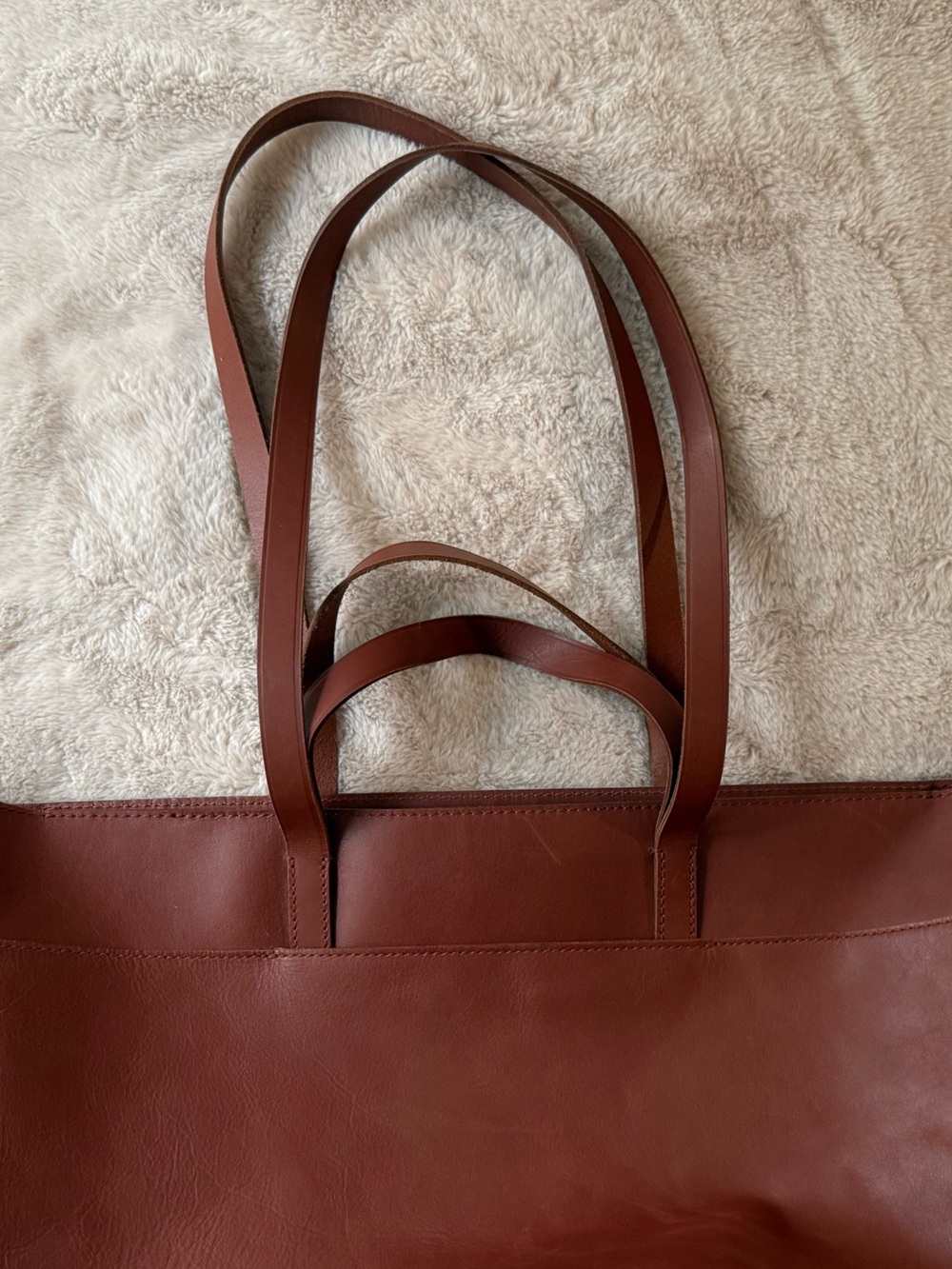 NWT Madewell The Zip-Top Essential Tote Leather Warm Cinnamon - Picture 10 of 14